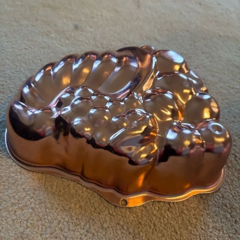Wear-Ever Vintage Copper Cornucopia 6 Cup Jello Mold